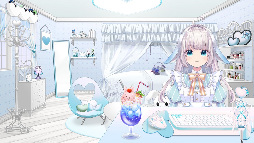 Cute animal cream soda float Vol.1【Background Created by Usanekomemory】