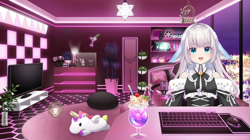 Cute animal cream soda float Vol.1【Background Created by Usanekomemory】