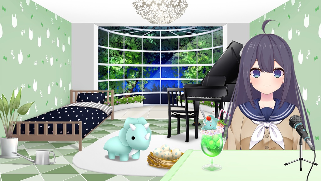 Cute animal cream soda float Vol.2【Background Created by Usanekomemory】