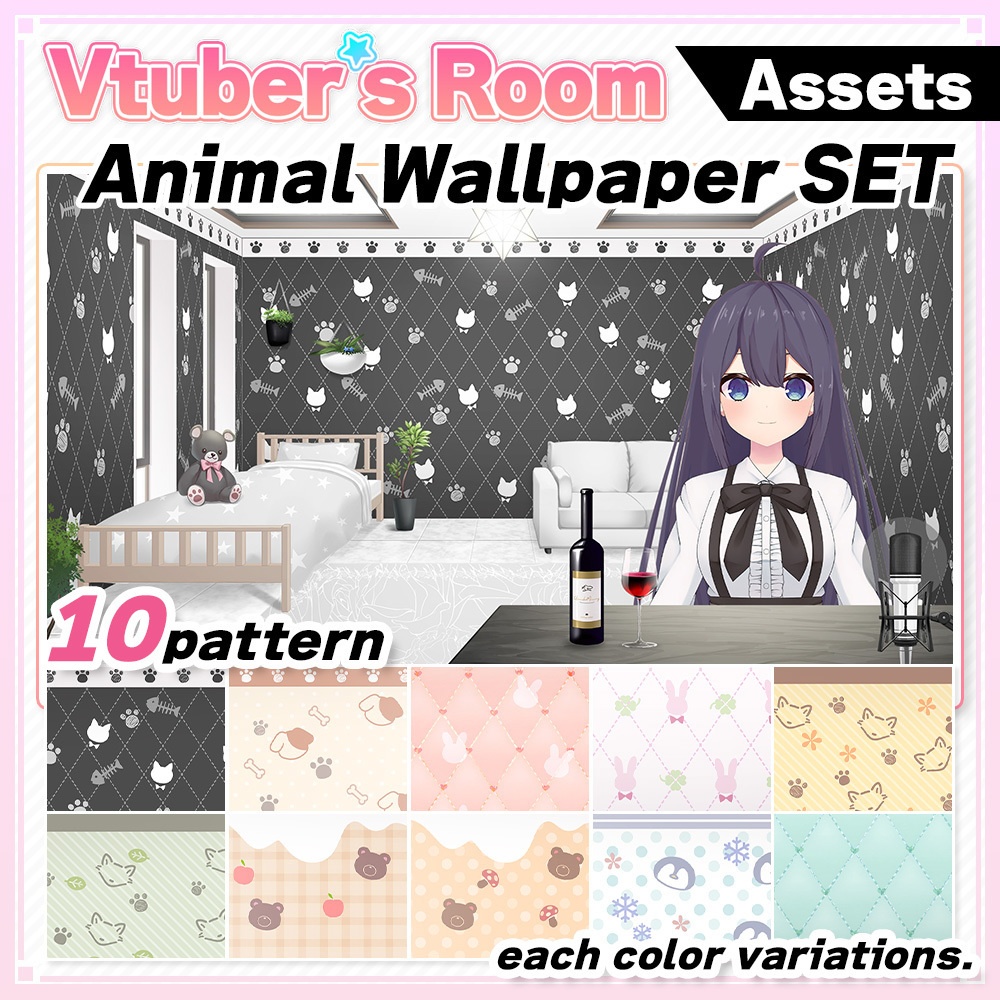 Animal wallpaper set  10 types【Background Created by Usanekomemory】