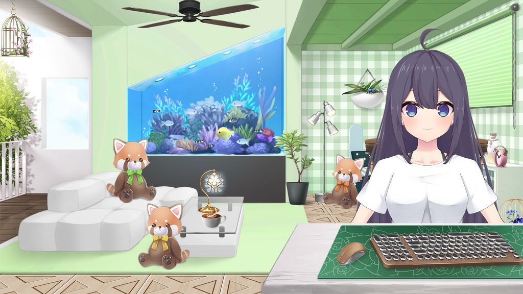 Animal plushie set (Fox/Raccoon/Lesser Panda/Koala/Panda/Tiger/Lion)