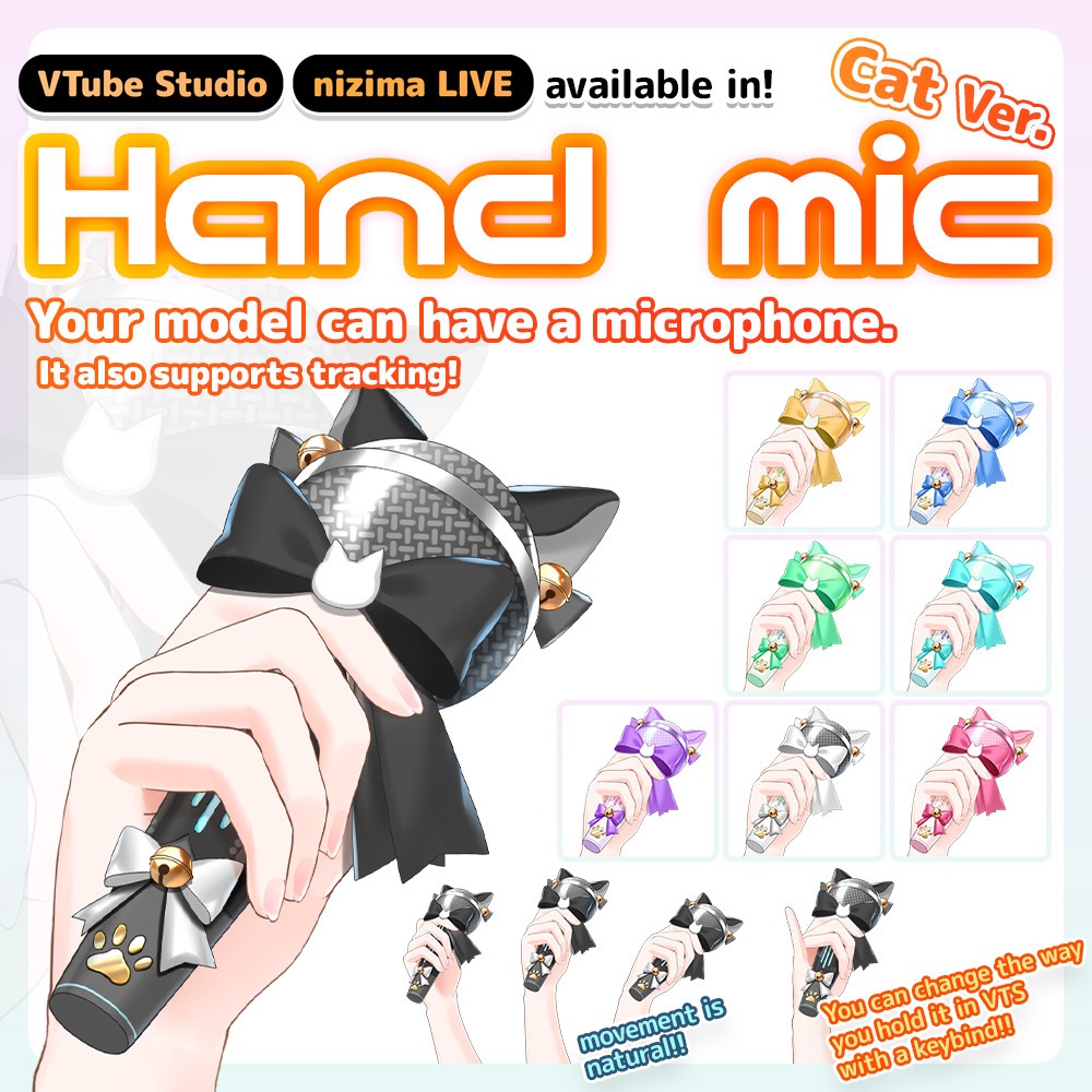 Hand Microphone Cat Ver.  [Live2D item for VTS/nizima]