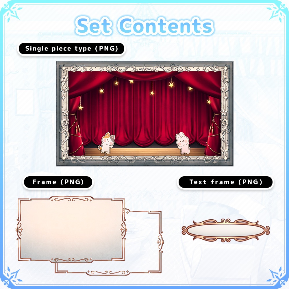 Animated OP/ED Video Asset Set for VTubers – Puppet Theater Style Stage