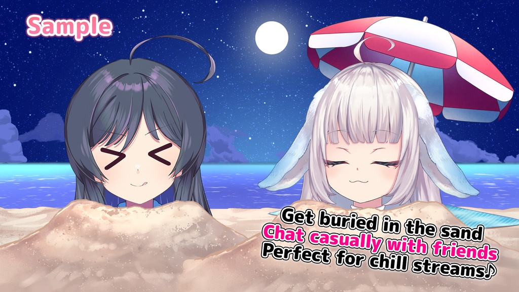Buried on the Beach – VTuber Overlay Set