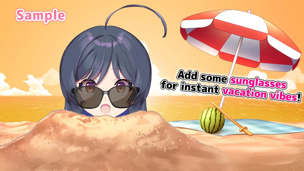 Buried on the Beach – VTuber Overlay Set