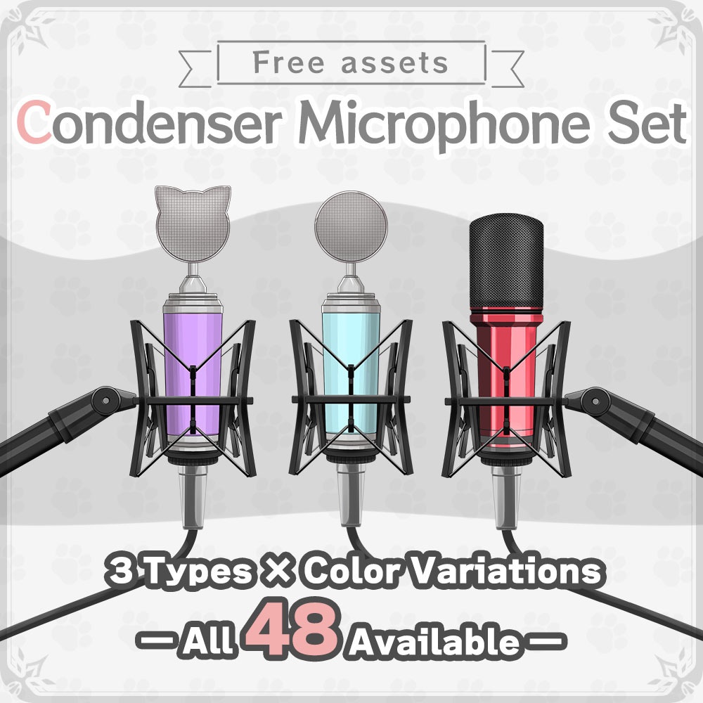 [Free] Condenser Mic PNG Set for VTubers & Streamers