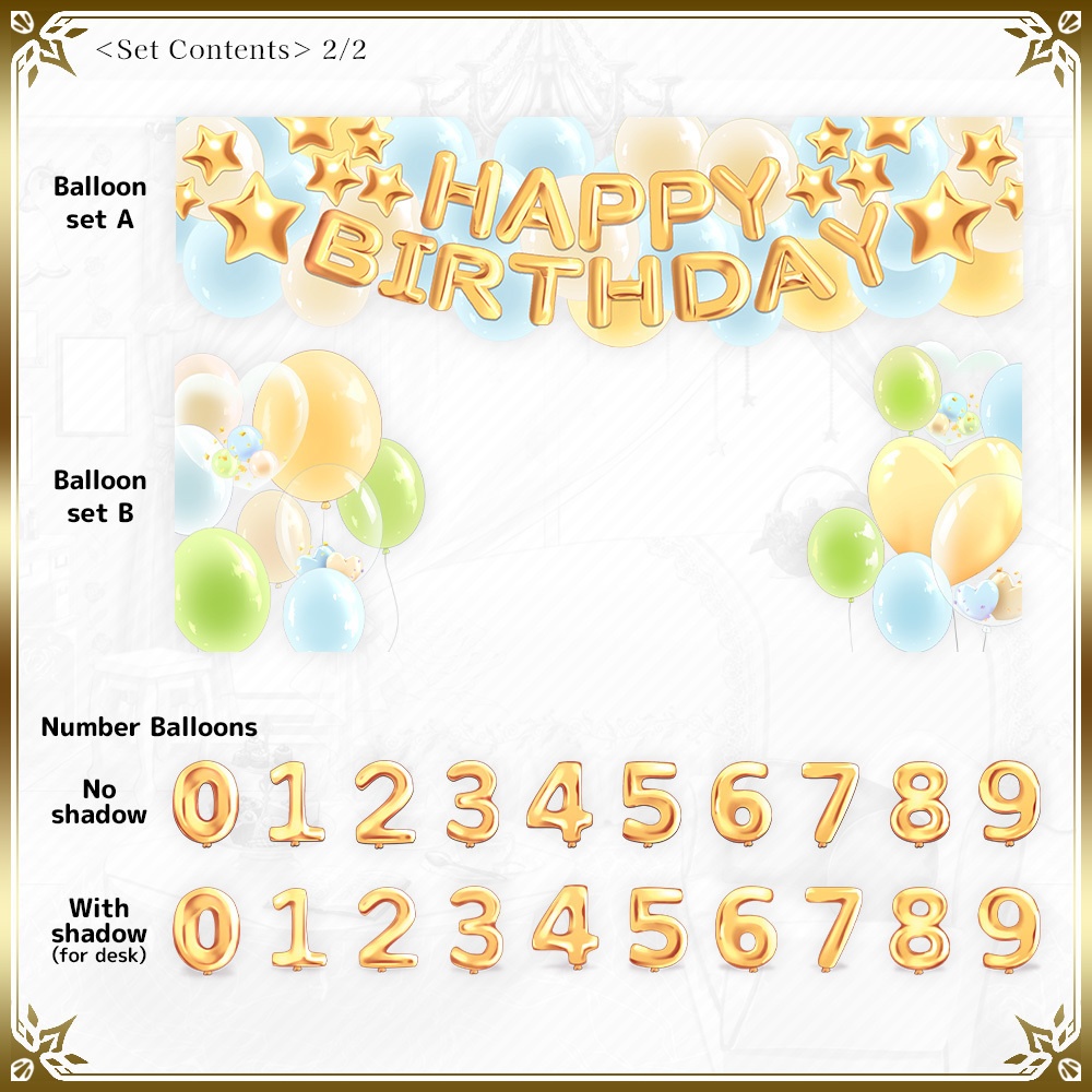 October Birthday Asset Pack – Sapphire-Inspired Cake & Decorations