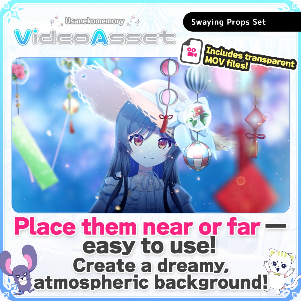 [For VTuber's / Video Editors] Swaying Props Set [VTuber's Video Asset]