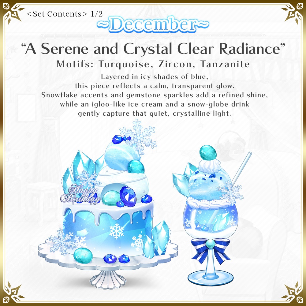 December Birthday Asset Pack – Turquoise-Inspired Cake & Decorations