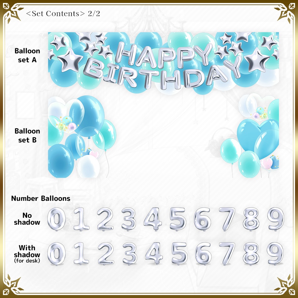 December Birthday Asset Pack – Turquoise-Inspired Cake & Decorations