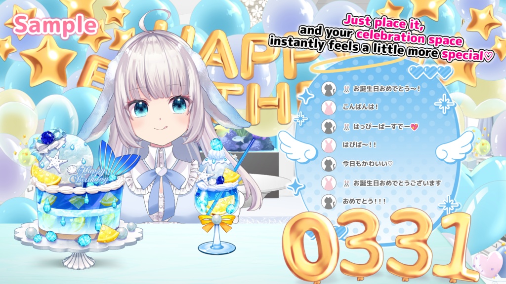 March Birthday Asset Pack – Amethyst-Inspired Cake & Decorations