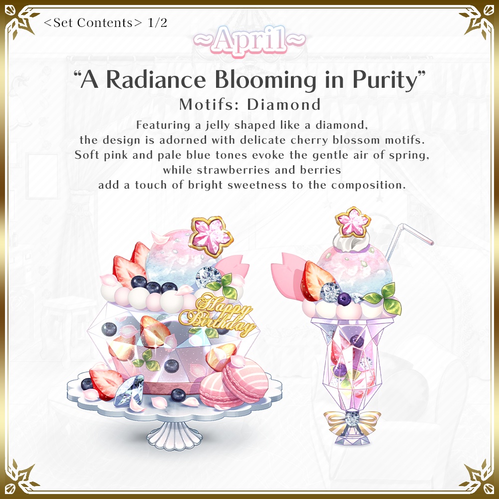 April Birthday Asset Pack – Diamond-Inspired Cake & Decorations