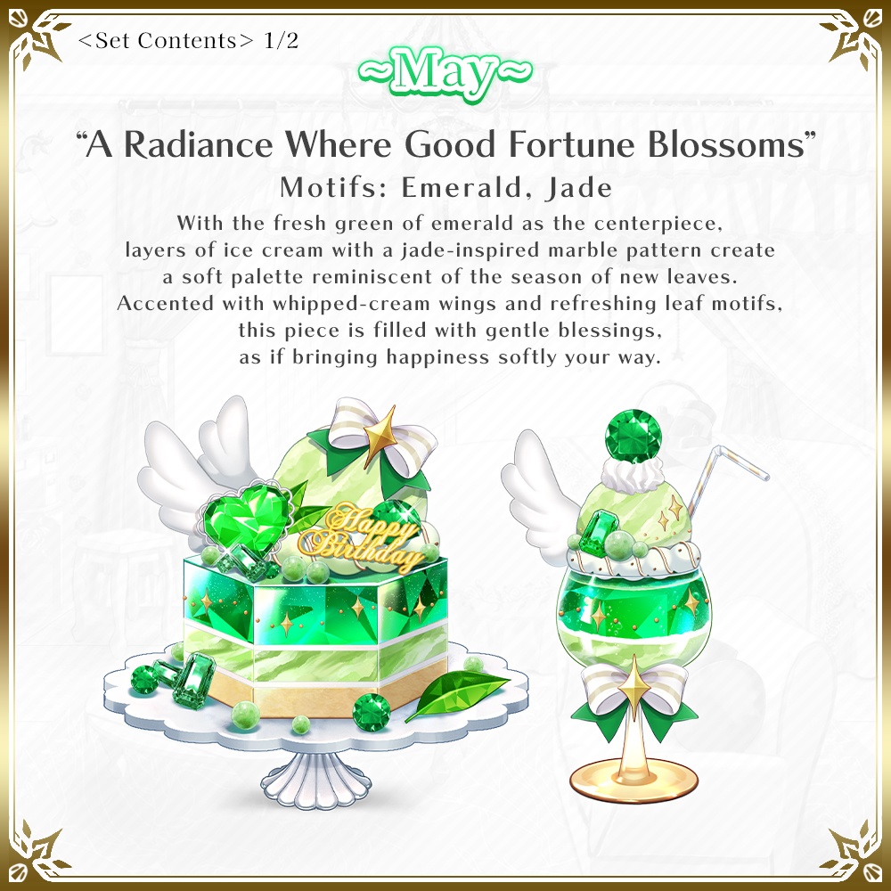 May Birthday Asset Pack – Emerald-Inspired Cake & Decorations