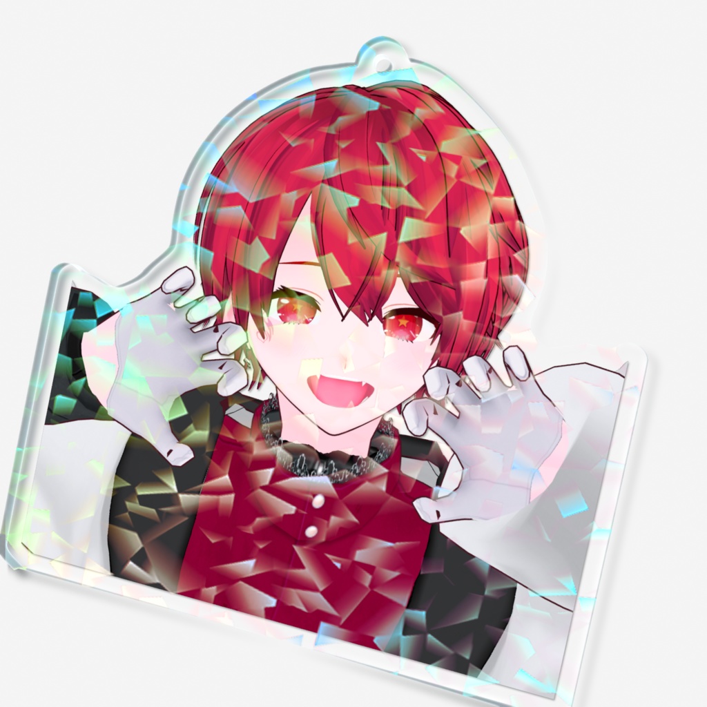 キラキラ付き!どアップしゃこびゃくキーホルダー【赤口白夜】