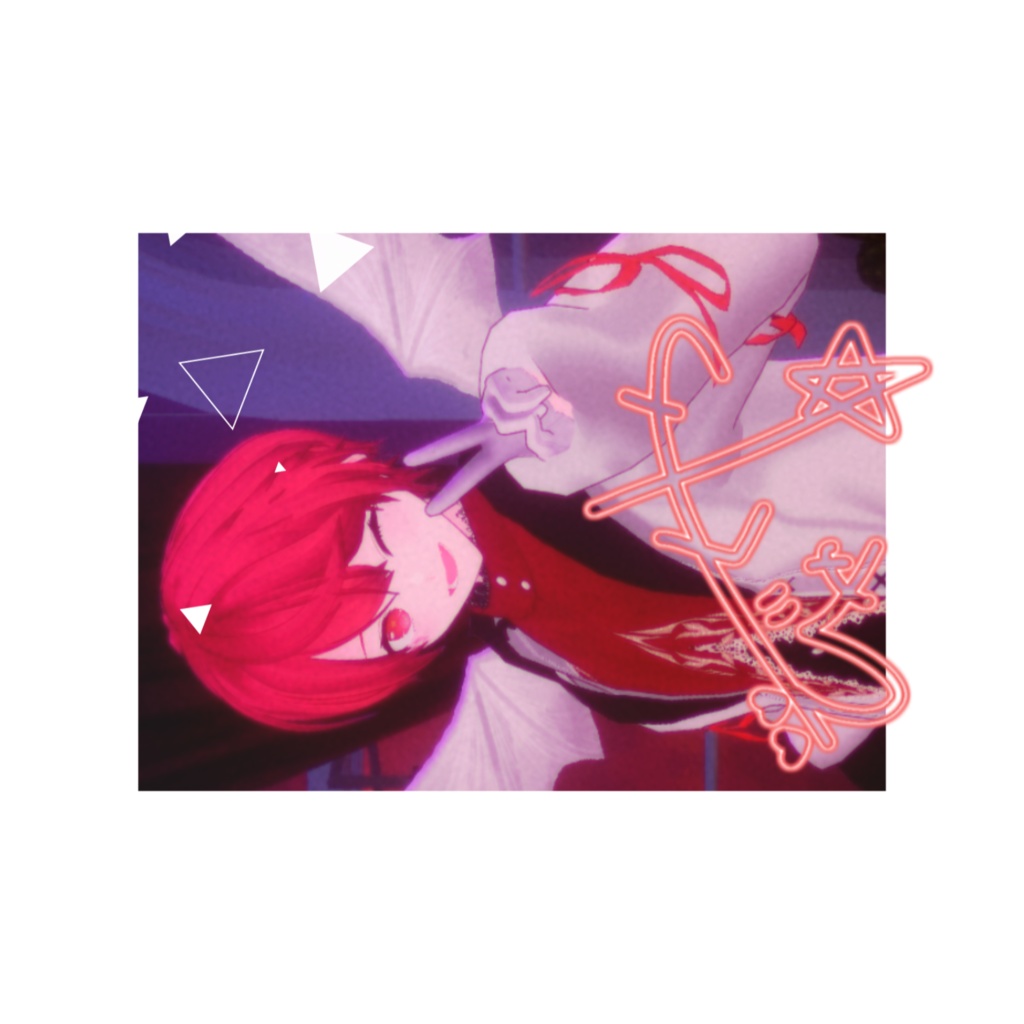 しゃこびゃくチェキ風ICカードステッカー(2枚入り)【赤口白夜】