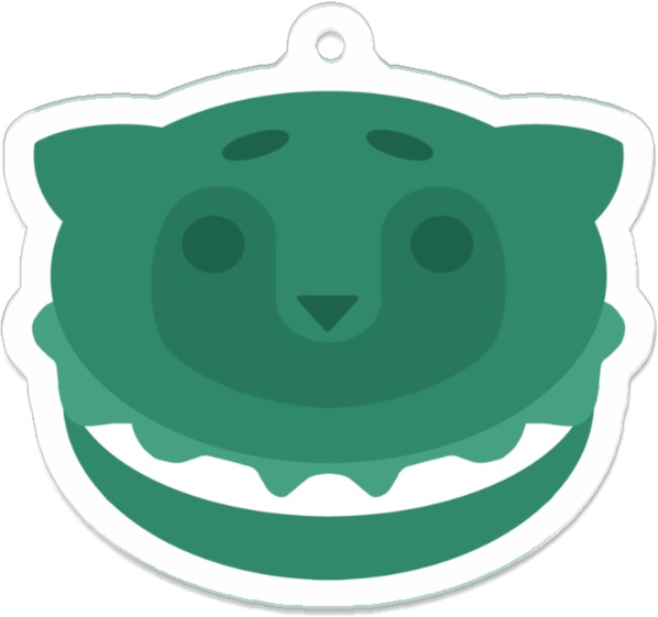 おかしなおともアクリルキーホルダー猫狸色人