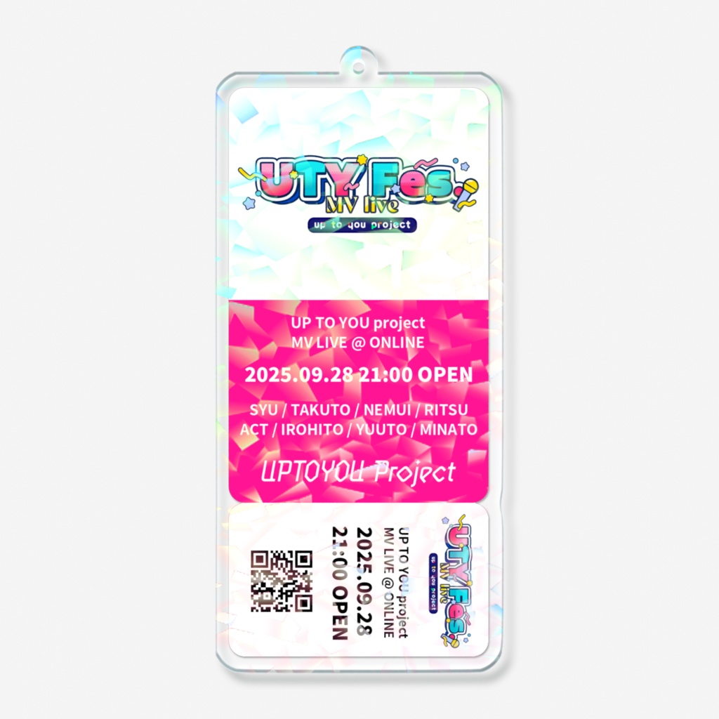 【UTY Fes.】チケット風ホログラムアクリルキーホルダー「明狸柊」