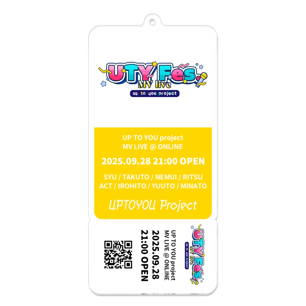 【UTY Fes.】チケット風アクリルキーホルダー「あさはねむゐ」