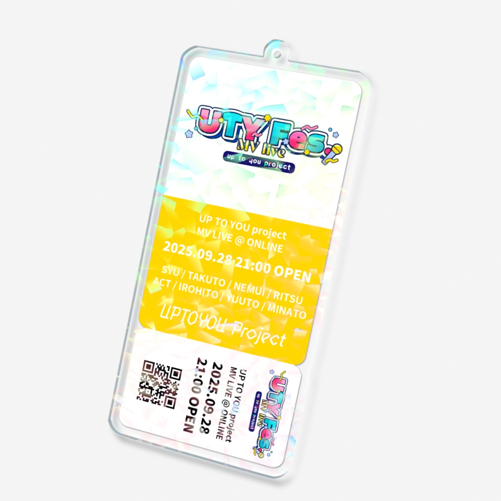 【UTY Fes.】チケット風ホログラムアクリルキーホルダー「あさはねむゐ」