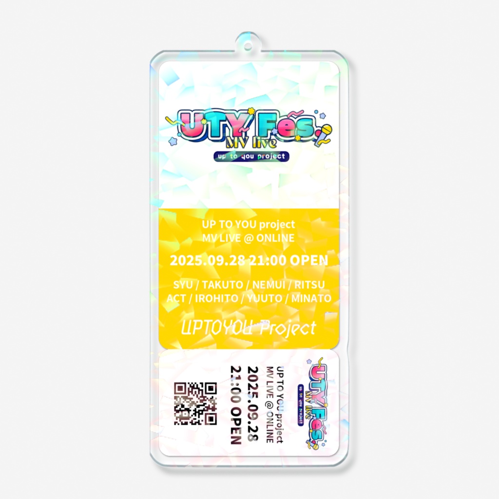 【UTY Fes.】チケット風ホログラムアクリルキーホルダー「あさはねむゐ」