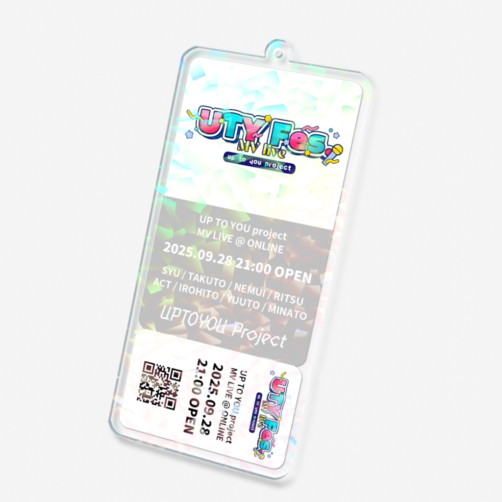 【UTY Fes.】チケット風ホログラムアクリルキーホルダー「直枝律」