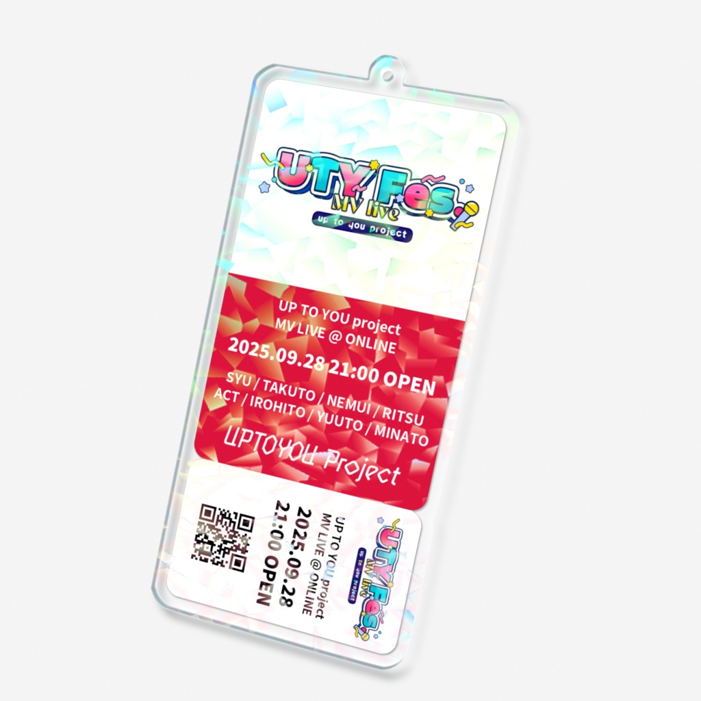 【UTY Fes.】チケット風ホログラムアクリルキーホルダー「言代アクト」