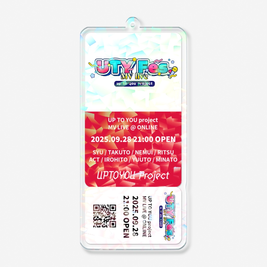 【UTY Fes.】チケット風ホログラムアクリルキーホルダー「言代アクト」