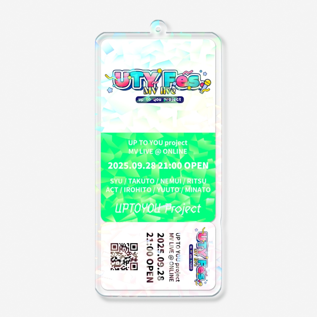 【UTY Fes.】チケット風ホログラムアクリルキーホルダー「猫狸色人」