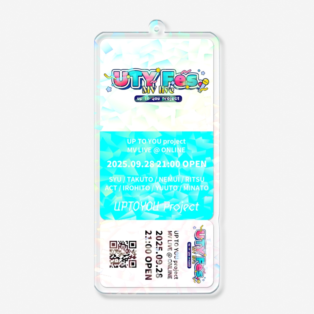 【UTY Fes.】チケット風ホログラムアクリルキーホルダー「氷織みなと」
