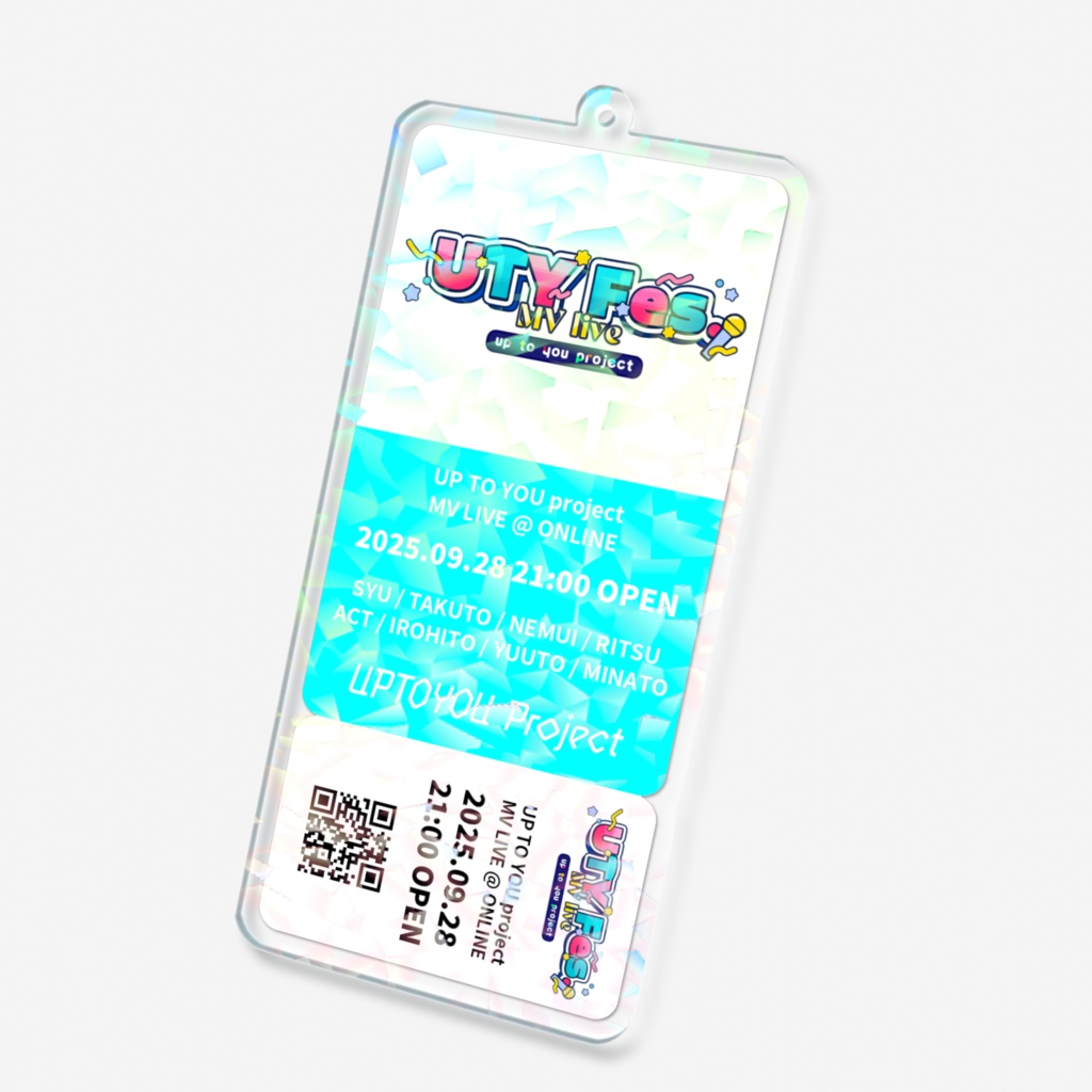 【UTY Fes.】チケット風ホログラムアクリルキーホルダー「氷織みなと」