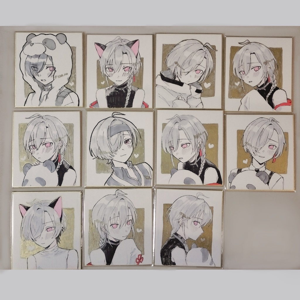 照れ顔ランダム色紙