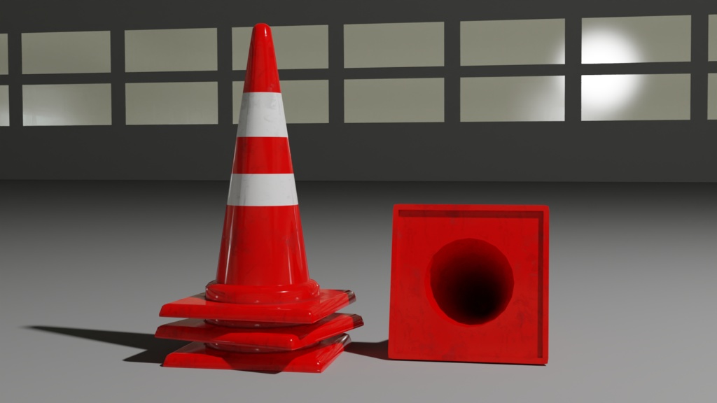 三角コーンの3Dモデル