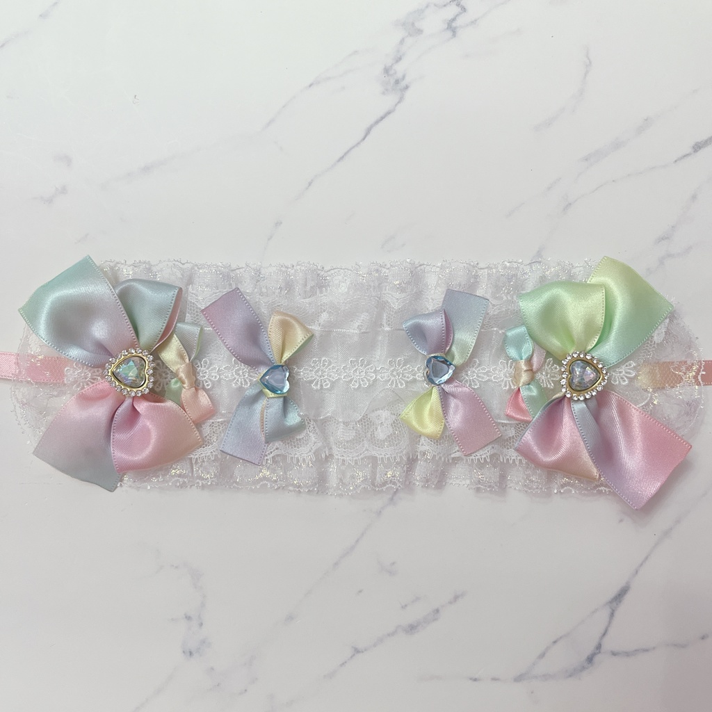 20cmぬい用 ヘッドドレス レインボー(エイト)