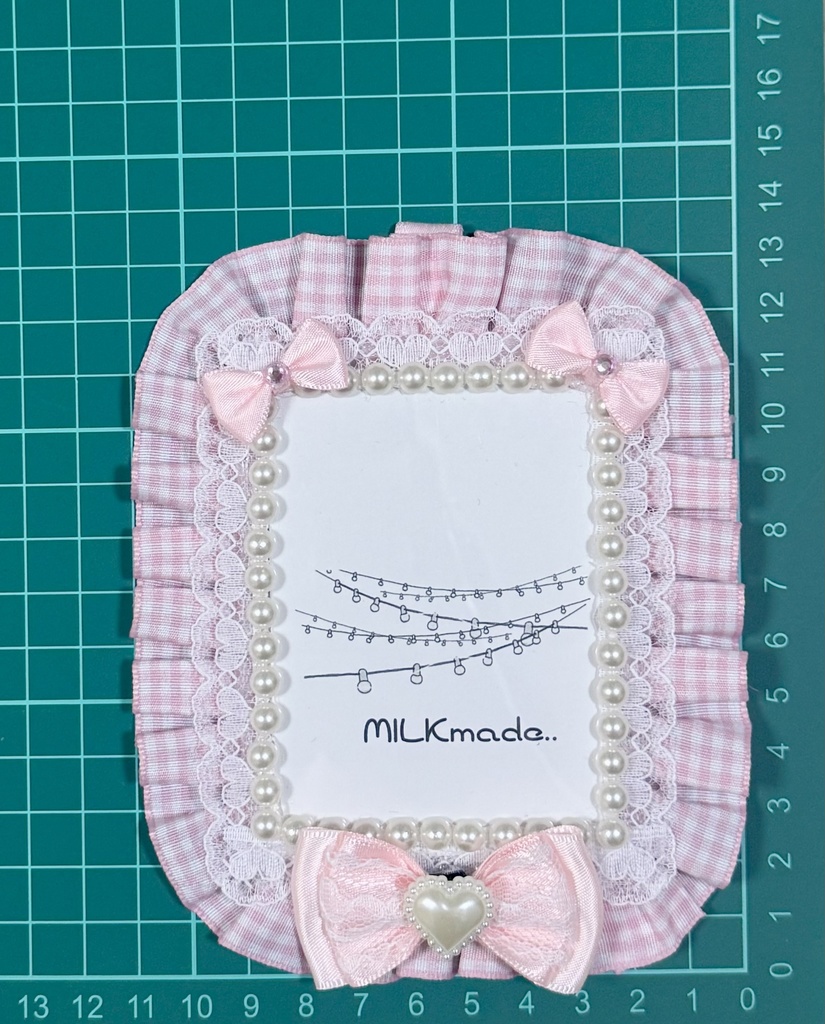 【春向け】デコケース ピンク チェック フリル 推し活