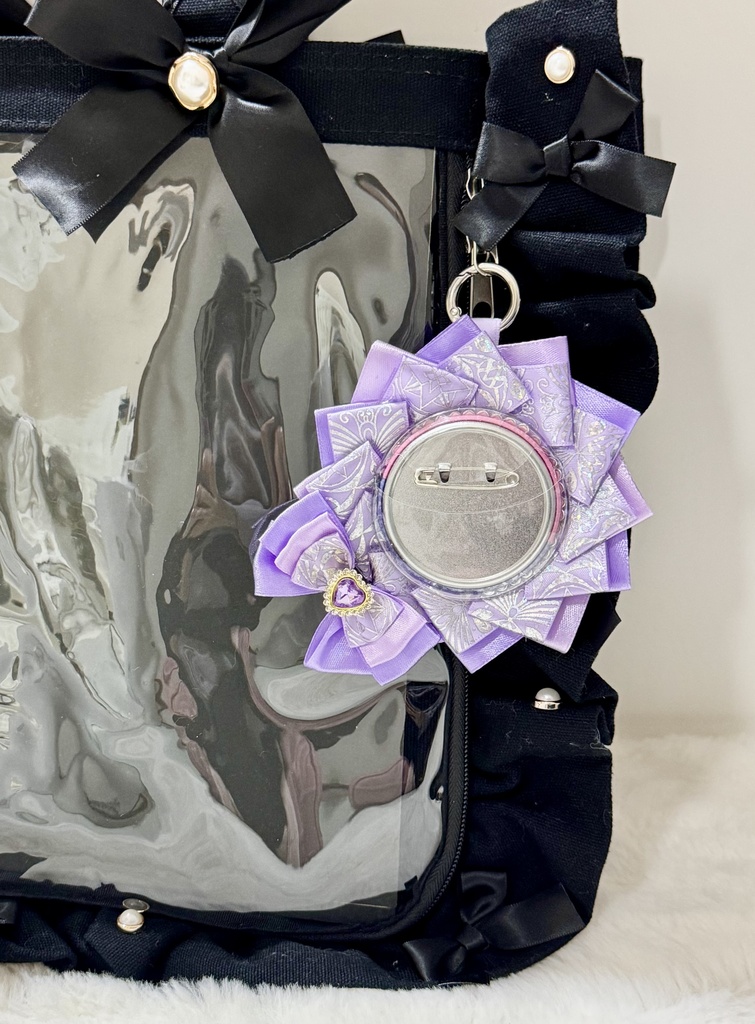 ロゼット 痛ロゼット 缶バッジ パープル 薄紫 推し活