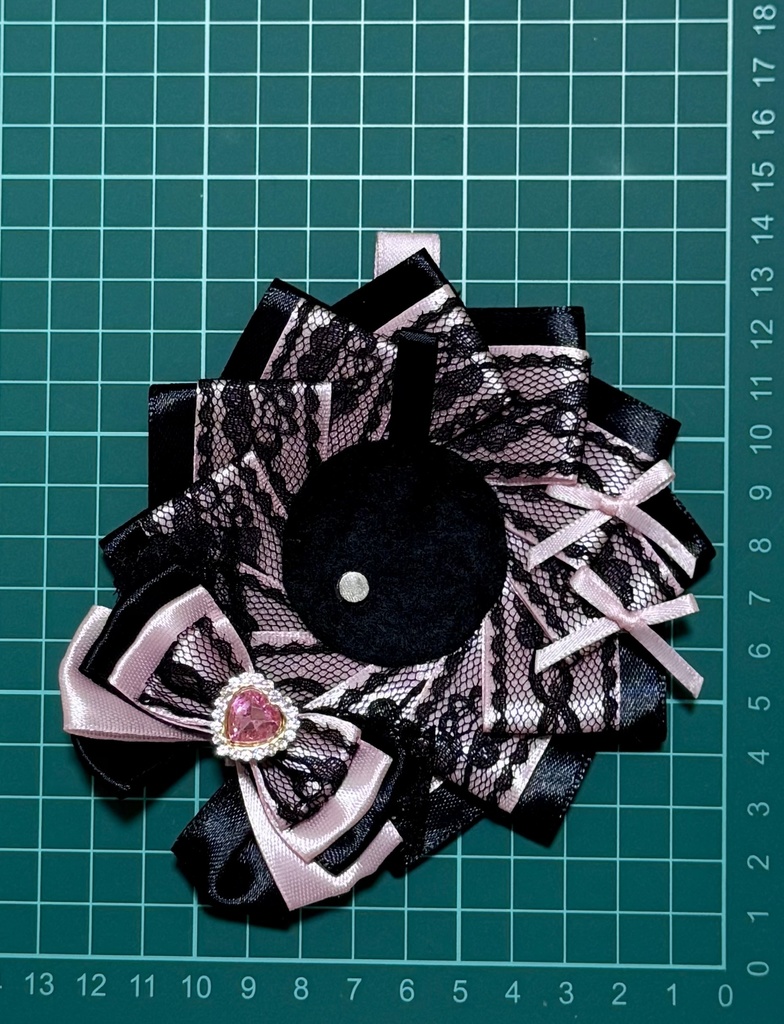 地雷 ロゼット 痛バッグ ピンク ブラックレース 推し活