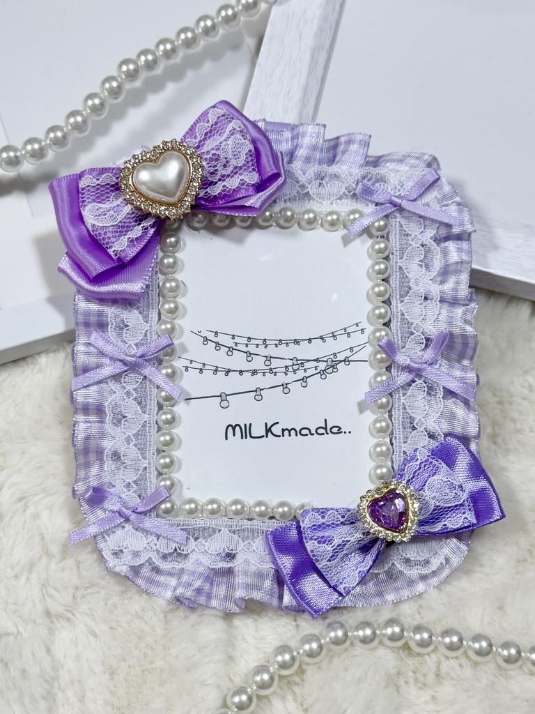 デコケース パープル チェック 春向け 推し活