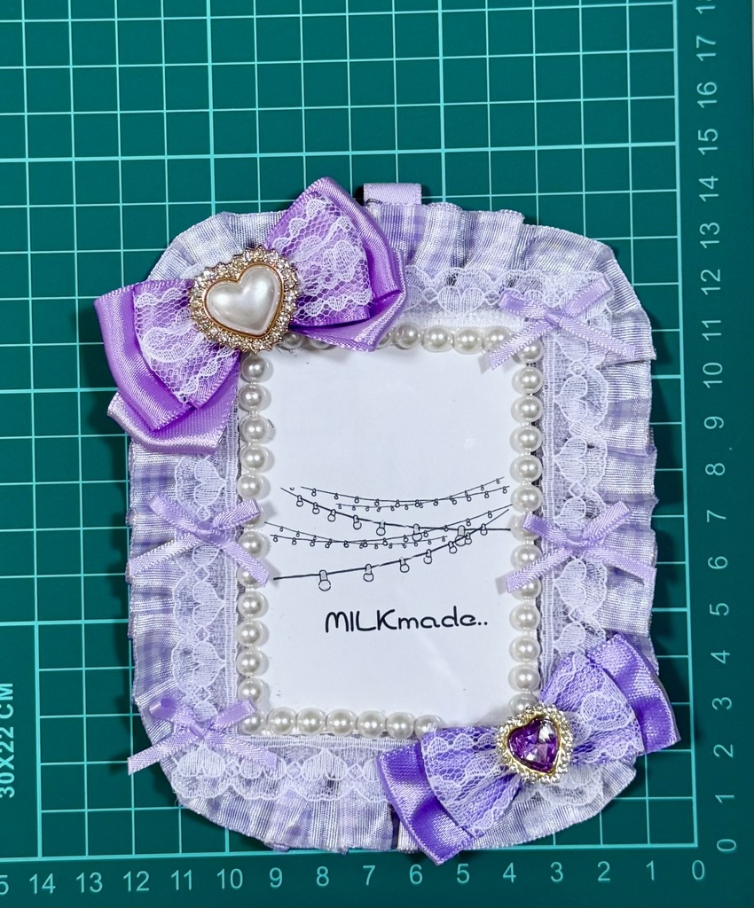 デコケース パープル チェック 春向け 推し活