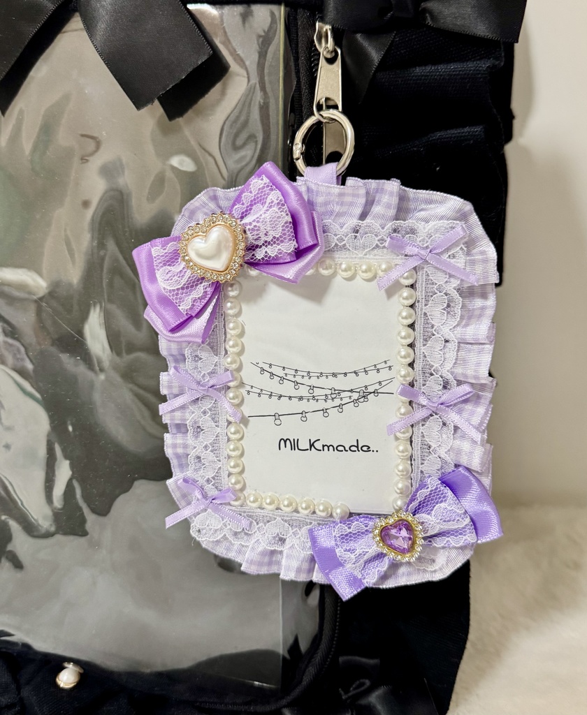 デコケース パープル チェック 春向け 推し活