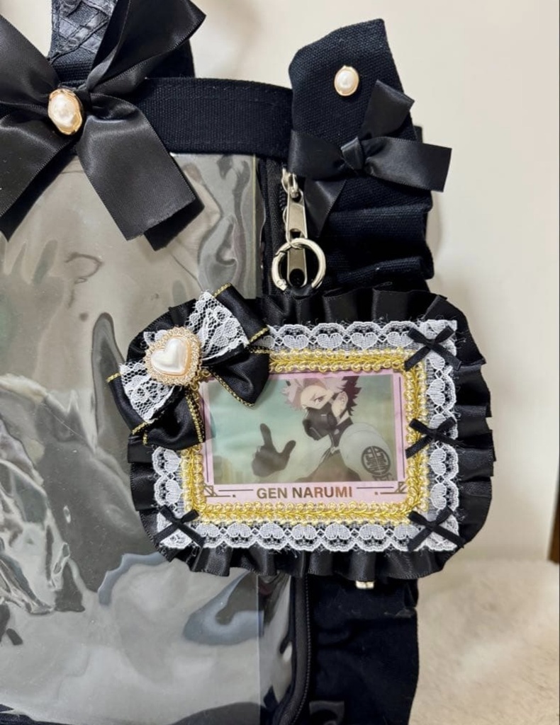 硬質ケース デコケース ブラック ホワイト 横 推し活