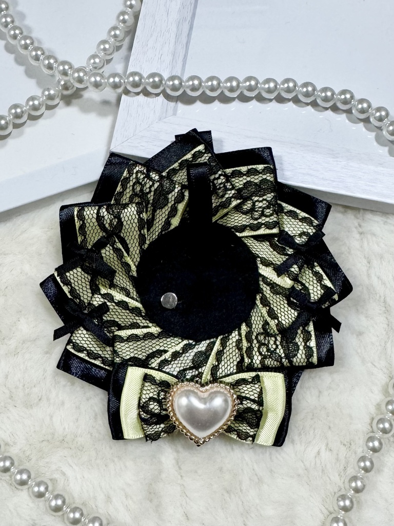 ロゼット 痛バッグ イエロー ブラック レース 推し活