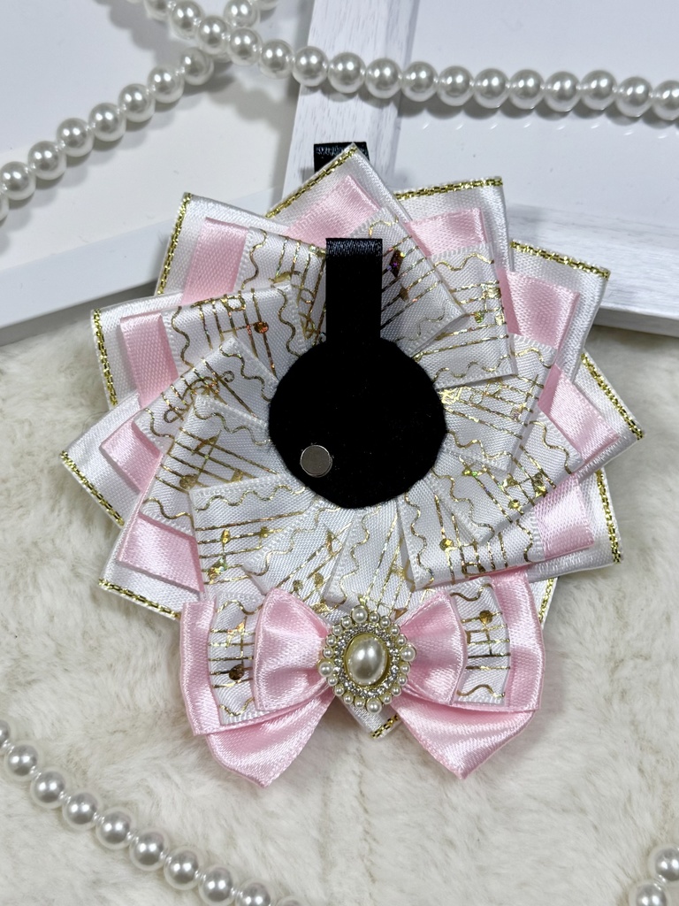 ロゼット 痛ロゼット ピンク ホワイト 音符