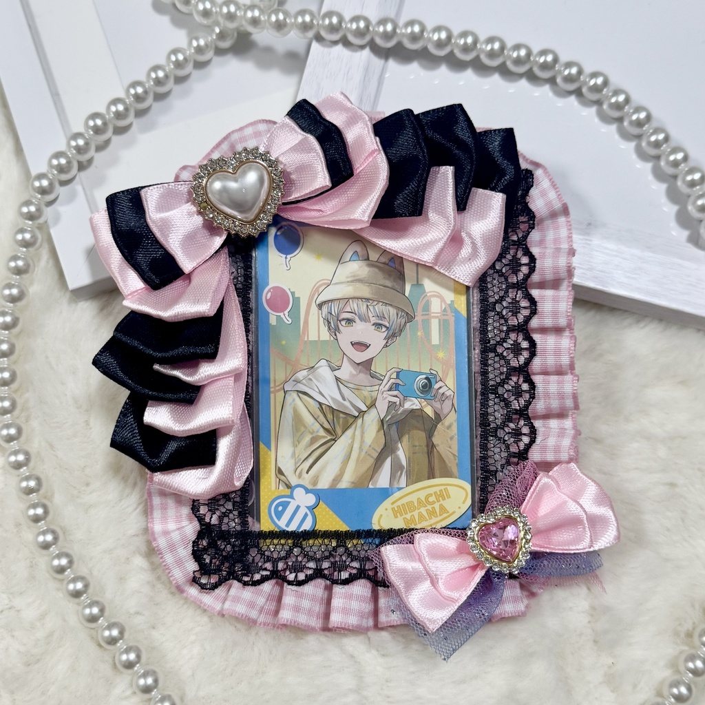 硬質ケースデコ ピンク リボン 推し活