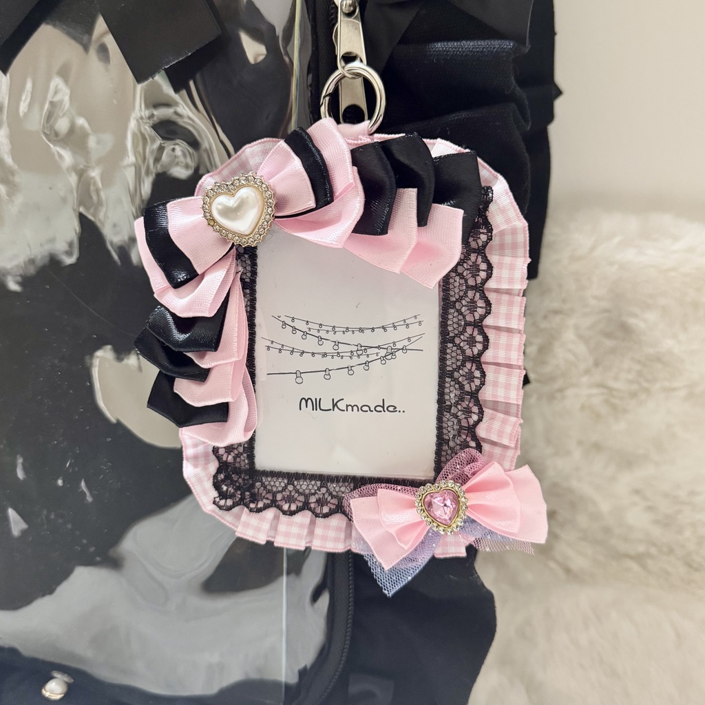 硬質ケースデコ ピンク リボン 推し活