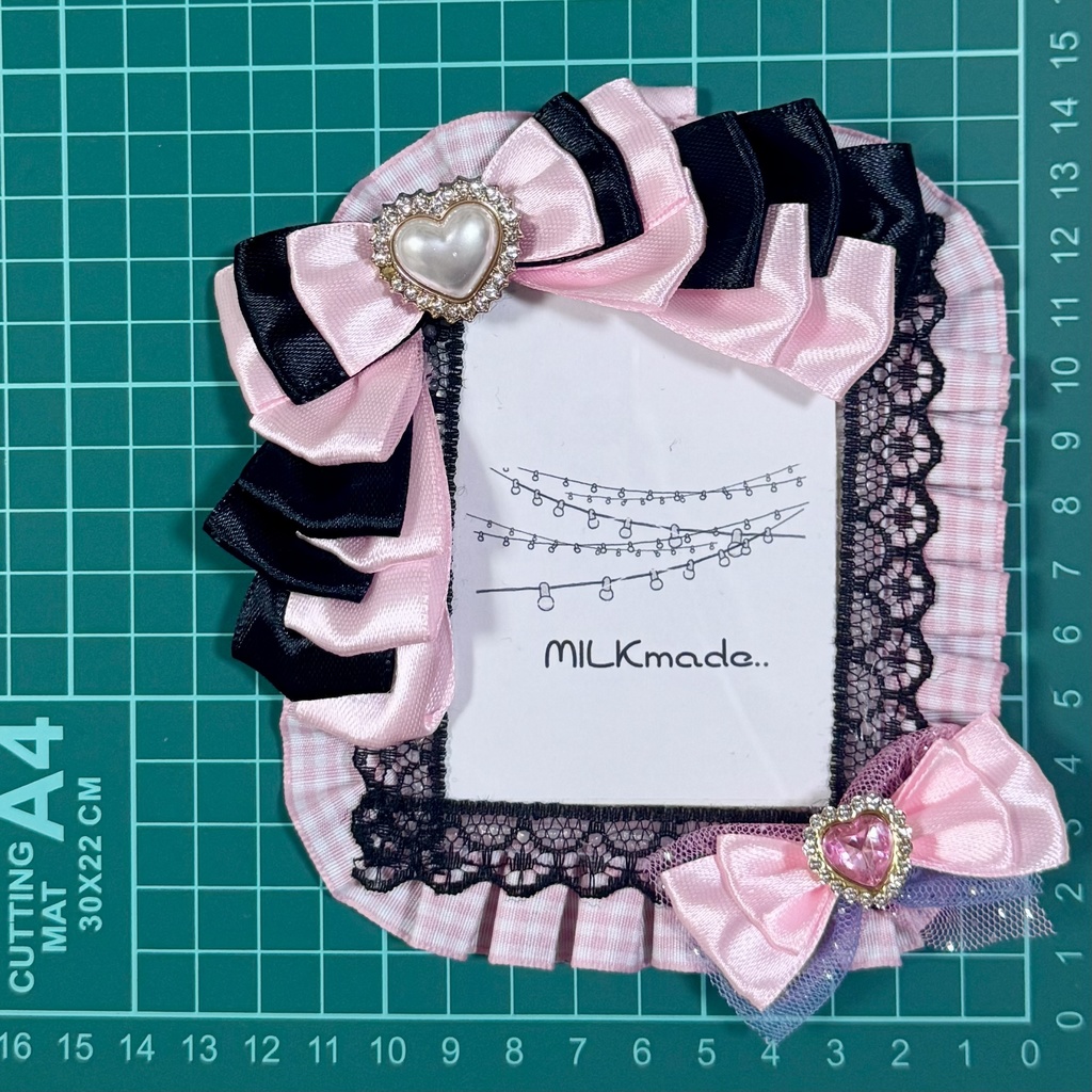 硬質ケースデコ ピンク リボン 推し活