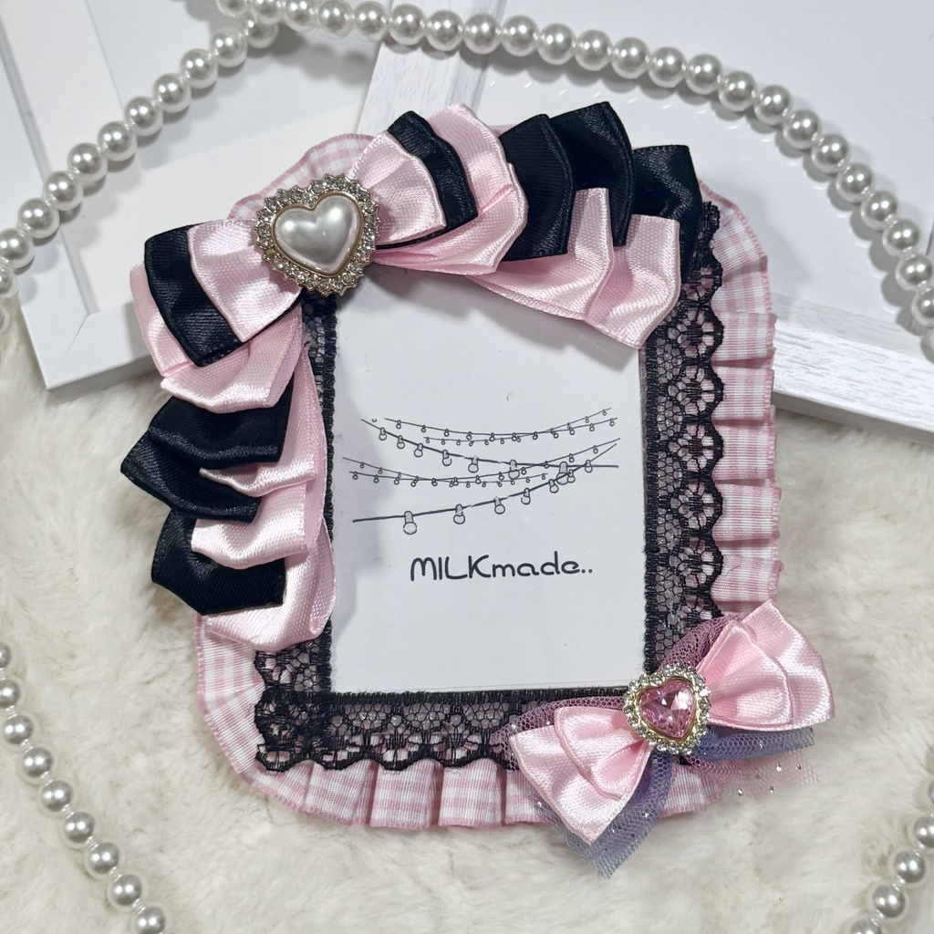 硬質ケースデコ ピンク リボン 推し活