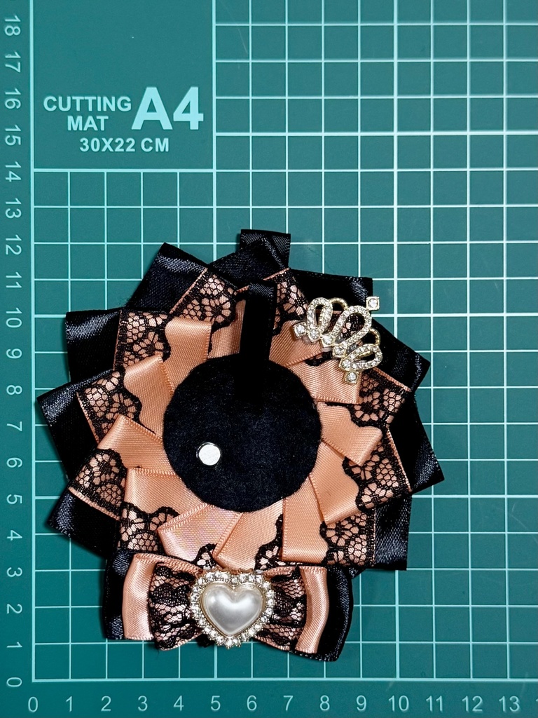 ロゼット 痛バッグ オレンジ ブラック レース 推し活