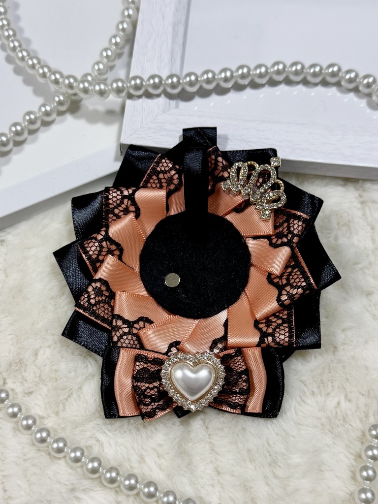 ロゼット 痛バッグ オレンジ ブラック レース 推し活