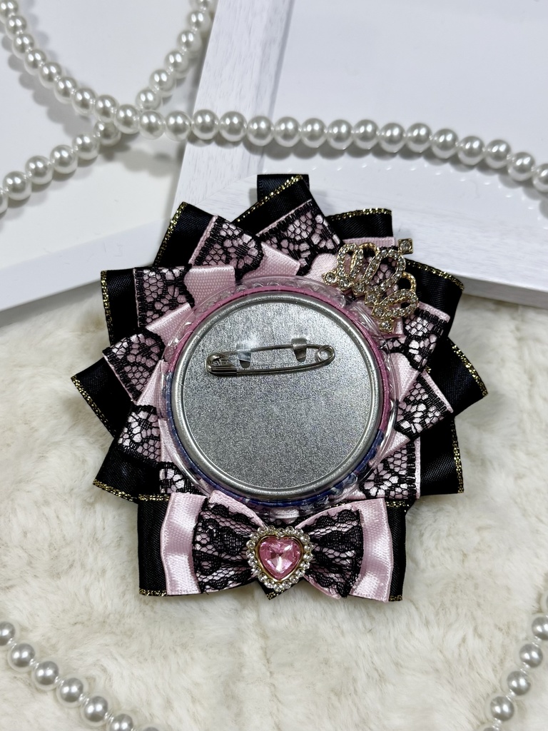 ロゼット 痛ロゼット ピンク レース 王冠 推し活グッズ