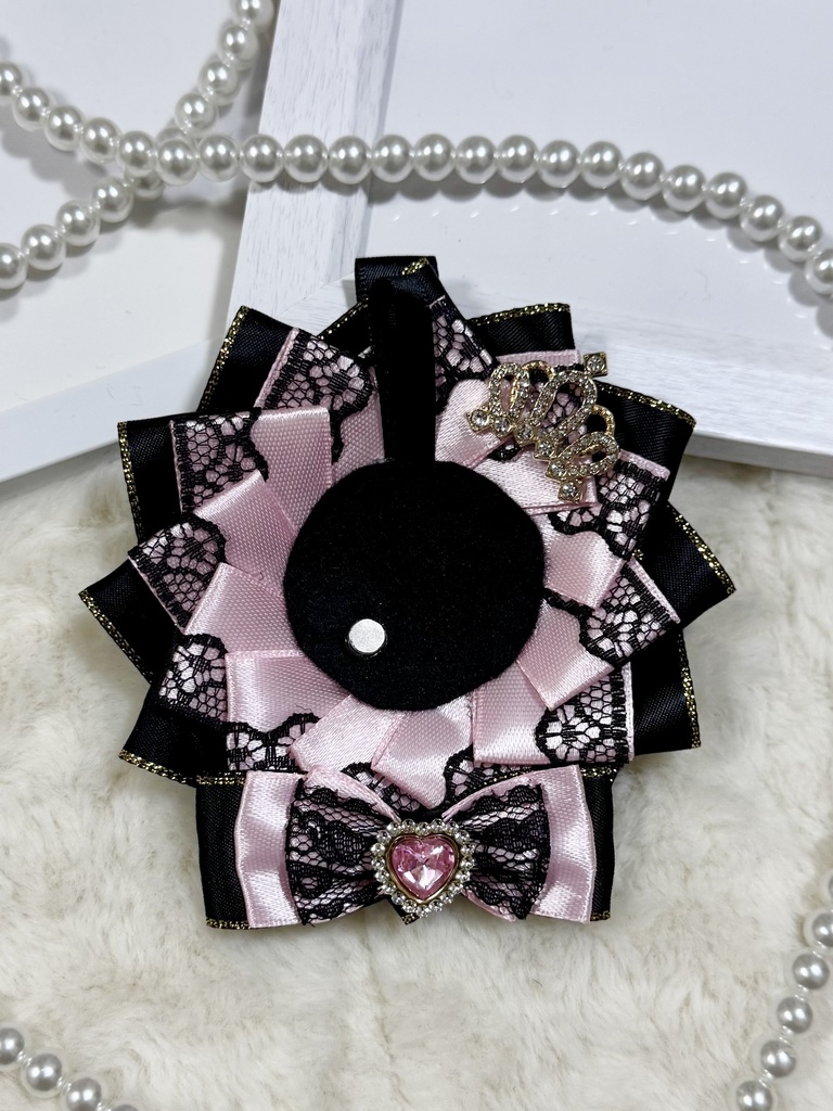 ロゼット 痛ロゼット ピンク レース 王冠 推し活グッズ